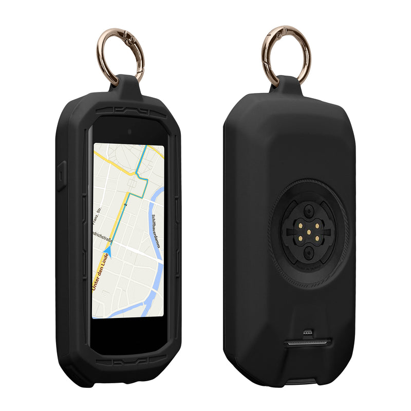 kwmobile Fahrrad GPS Silikon Case kompatibel mit Garmin Edge 1050 Hülle - Weiche GPS Bike Schutzhülle mit Schlüsselring - Fahrrad-GPS Cover mit Keyring Schwarz  
