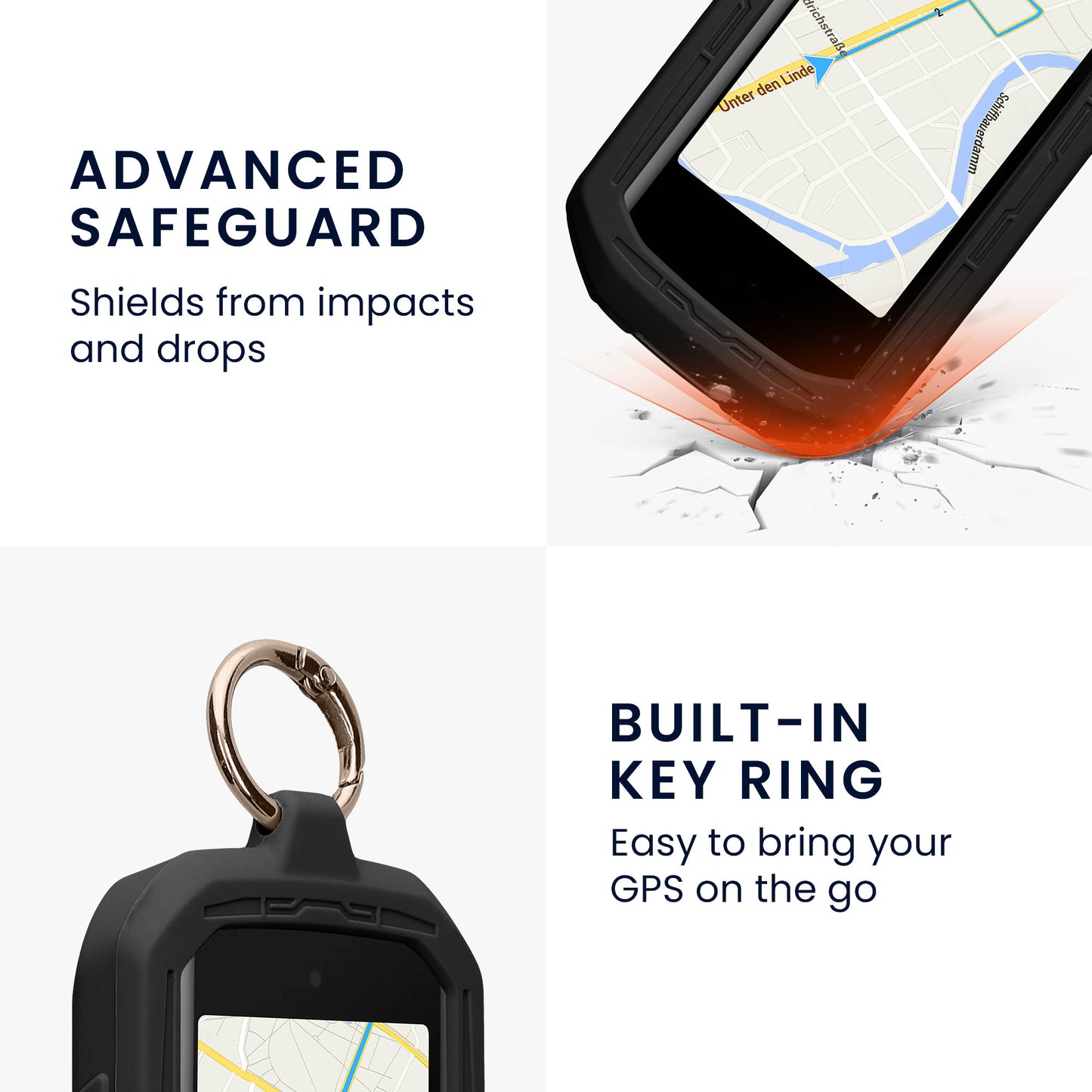 kwmobile Bicycle GPS Case Compatible with Garmin Edge 1050 Protective Cover with Keyring