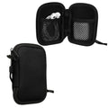 kwmobile In-Ear Kopfhörer Tasche kompatibel mit in-ear Headphones - Hülle Canvas Cover Case - 6 x 9 cm Innenmaße - Etui in Schwarz Schwarz  