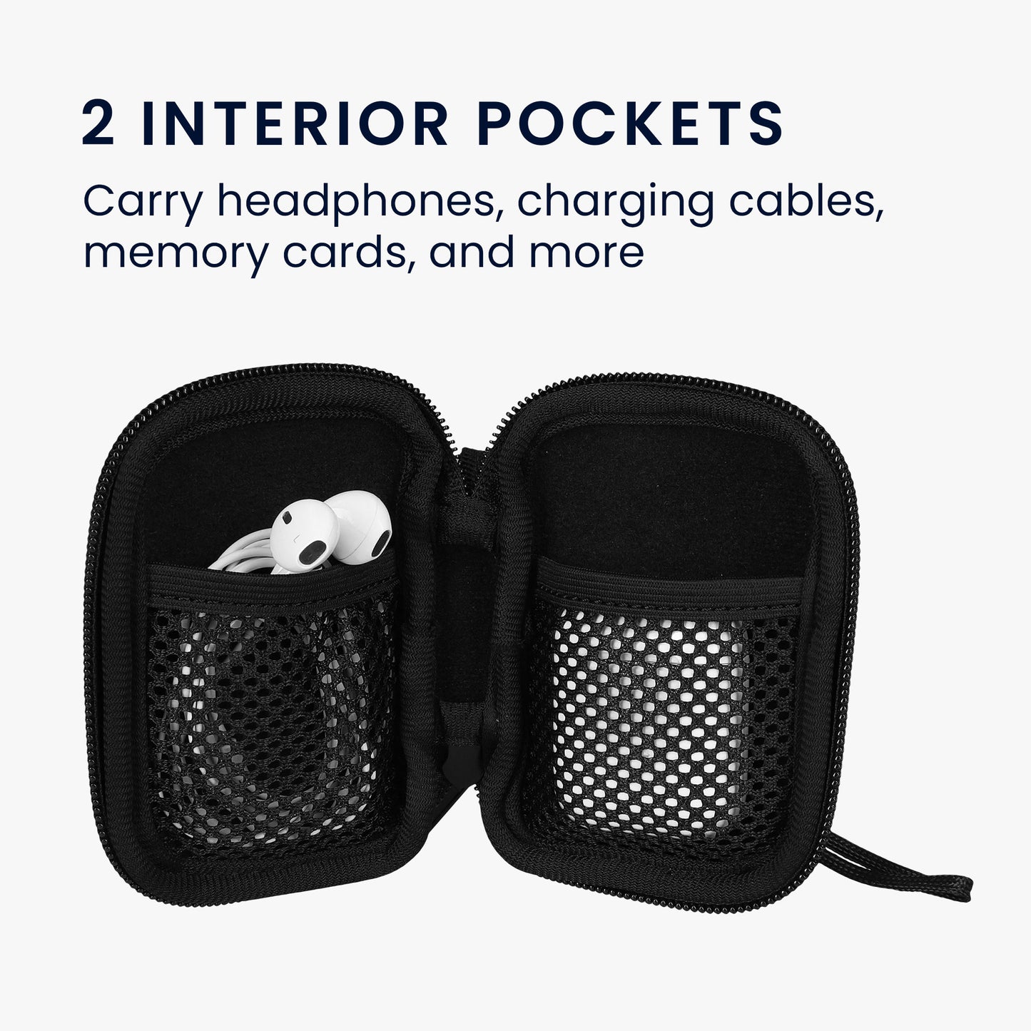 kwmobile In-Ear Headphone Case compatible with in-ear Headphones - Cover Case - 6 x 9 cm Inner Dimensions - Pouch