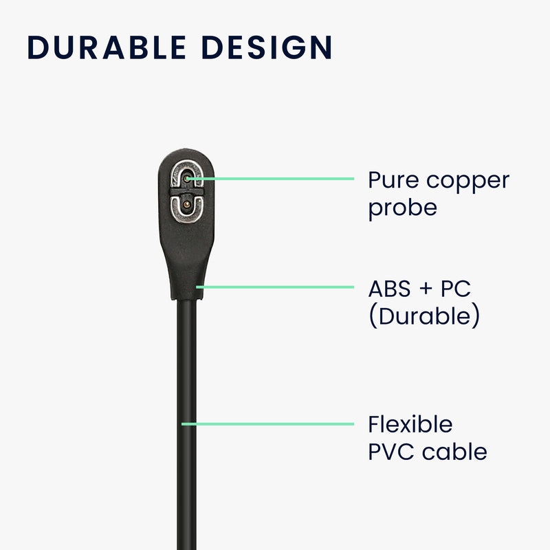 kwmobile USB C Charging Cable compatible with Shokz Aeropex AS800 / OpenRun / OpenRun Pro Mini / OpenComm ASC100SG - Charger Cable - Smartwatch Replacement Cable - Fitness Tracker Charging Cable