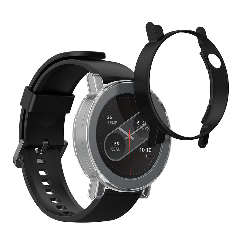 kwmobile 2x Hülle kompatibel mit CMF by Nothing Watch Pro 2 (D398) - Fitnesstracker Case Set Schwarz Transparent - ohne Tracker Schwarz  [dsg01]