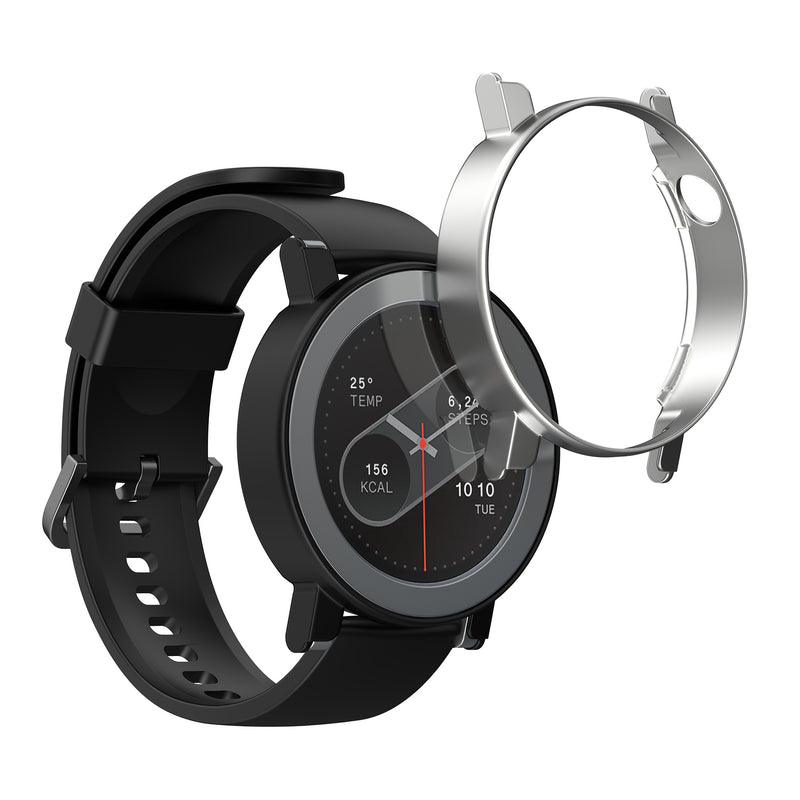 kwmobile 2x Hülle kompatibel mit CMF by Nothing Watch Pro 2 (D398) - Fitnesstracker Case Set Schwarz Silber - ohne Tracker Schwarz  [dsg02]