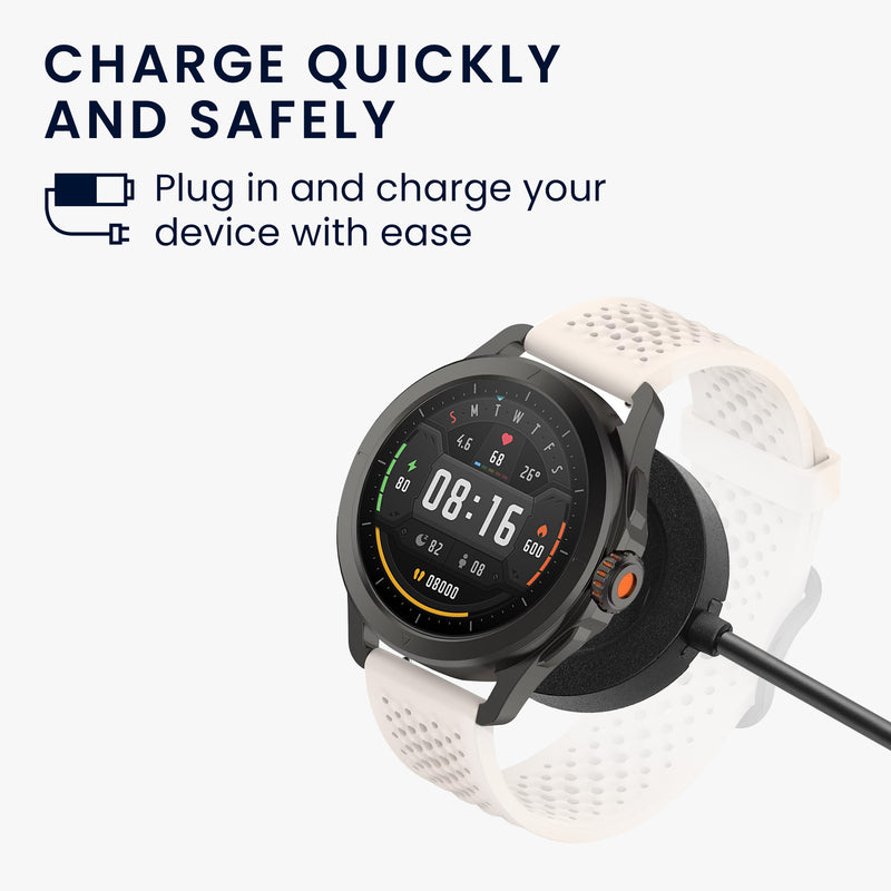 kwmobile USB Cable Charger compatible with Xiaomi Watch S4 Sport Charging Cable Smart Watch Replacement Cable Fitness Tracker Charging Cable