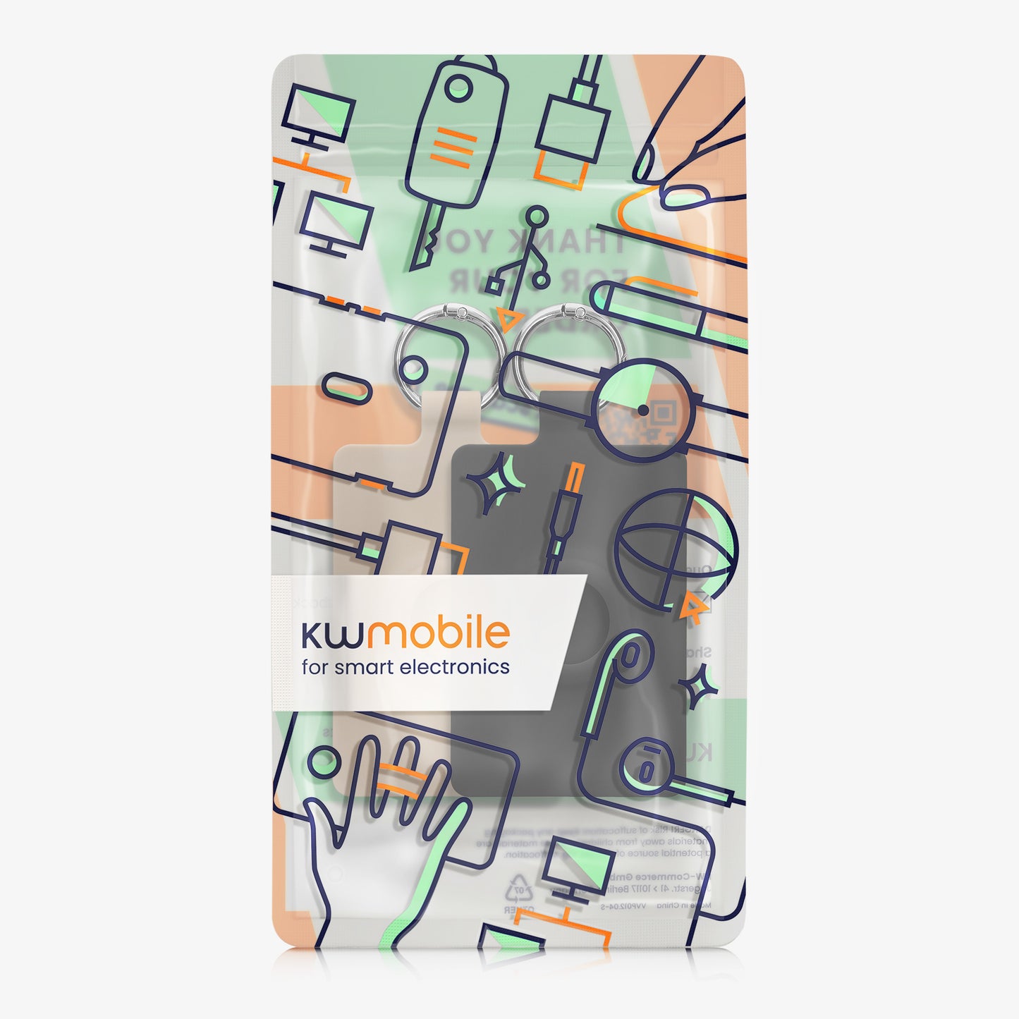 kwmobile Case Compatible with Tesla Model S / Model Y / Model 3 / Model X Card Card Holder Cover with Keychain