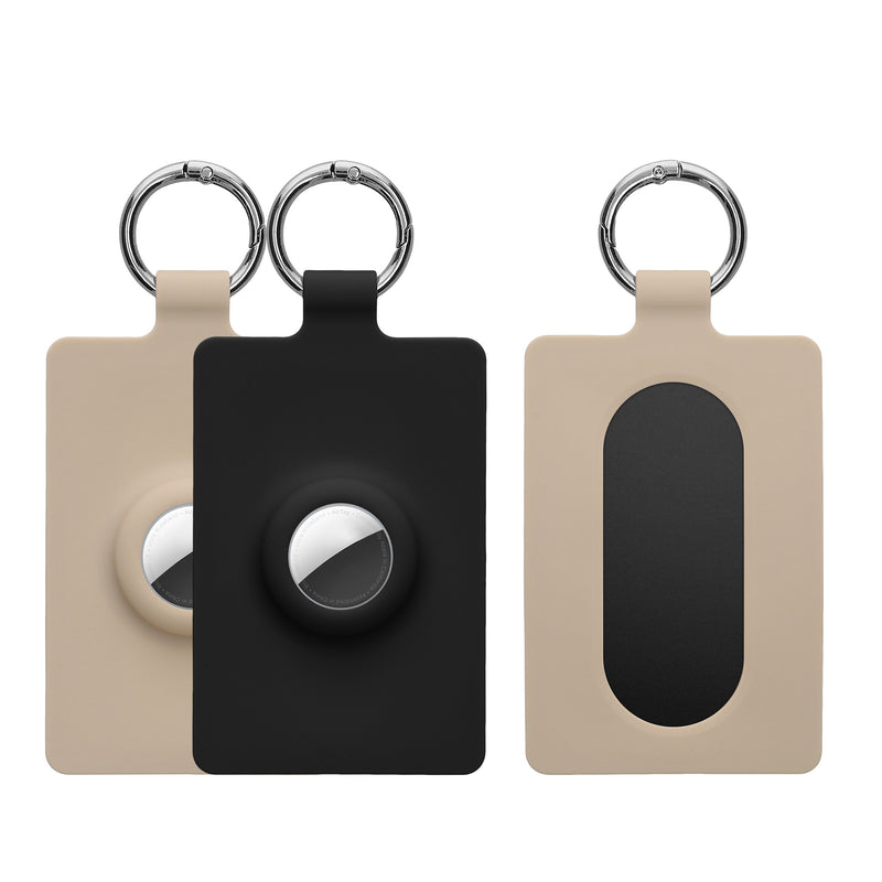 kwmobile 2x Hülle kompatibel mit Tesla Model S / Model Y / Model 3 / Model X Karte Kartenhalter - Weiches Silikon Case - Cover mit Schlüsselring - Schwarz Creme Schwarz  [dsg01]