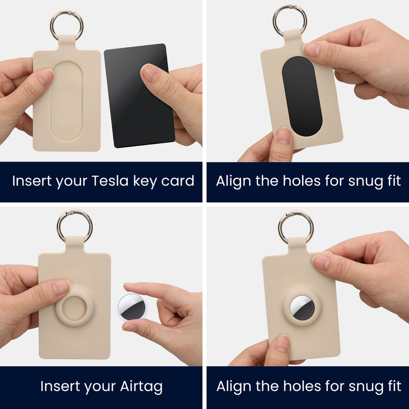 kwmobile Case Compatible with Tesla Model S / Model Y / Model 3 / Model X Card Card Holder Cover with Keychain