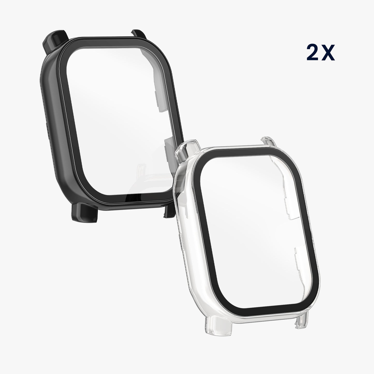 kwmobile Glass Case for Nerunsa P66D / Aptkdoe P66D / Dotn P66D / Ddidbi P66D Protective Cover - Full Body Fitness Tracker Case Set