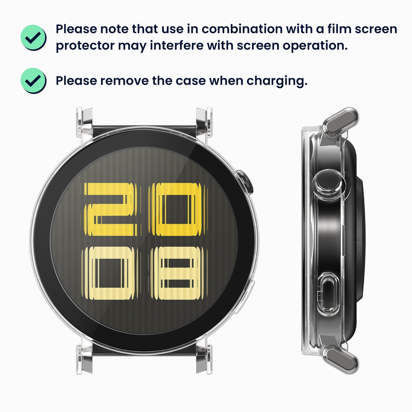 kwmobile Glass Case for Huawei Watch GT5 41mm Protective Full-Body Fitness Tracker Case Set