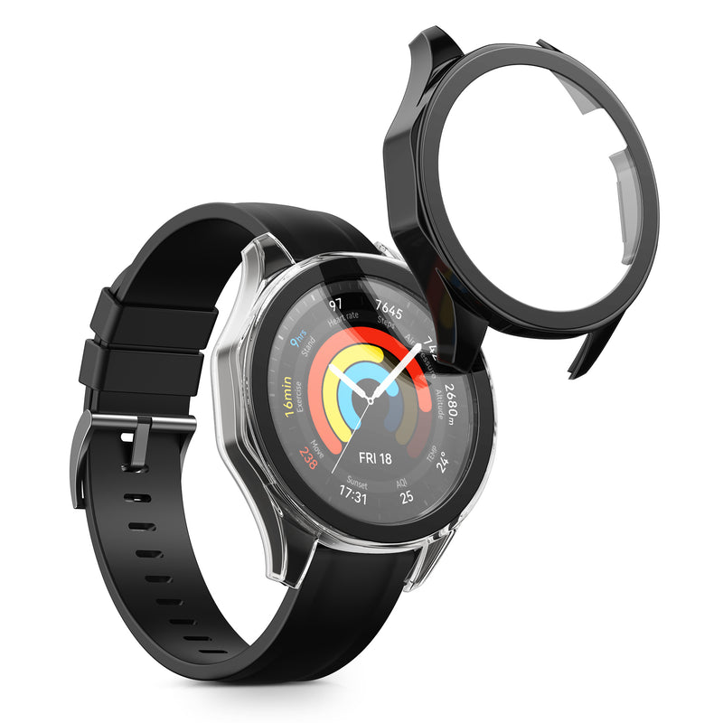 kwmobile Glass Case for Huawei Watch GT5 46mm Protective Case Full-Body Fitness Tracker Case Set
