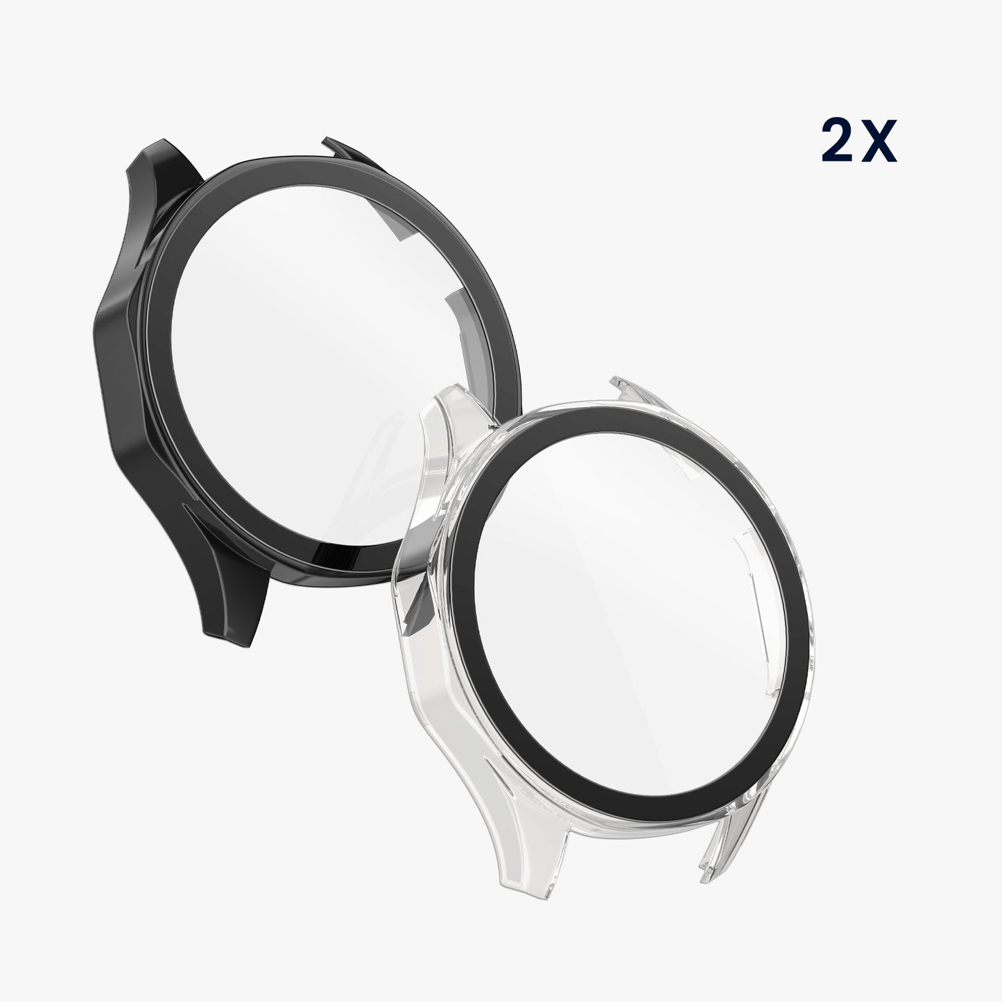 kwmobile Glass Case for Huawei Watch GT5 46mm Protective Case Full-Body Fitness Tracker Case Set