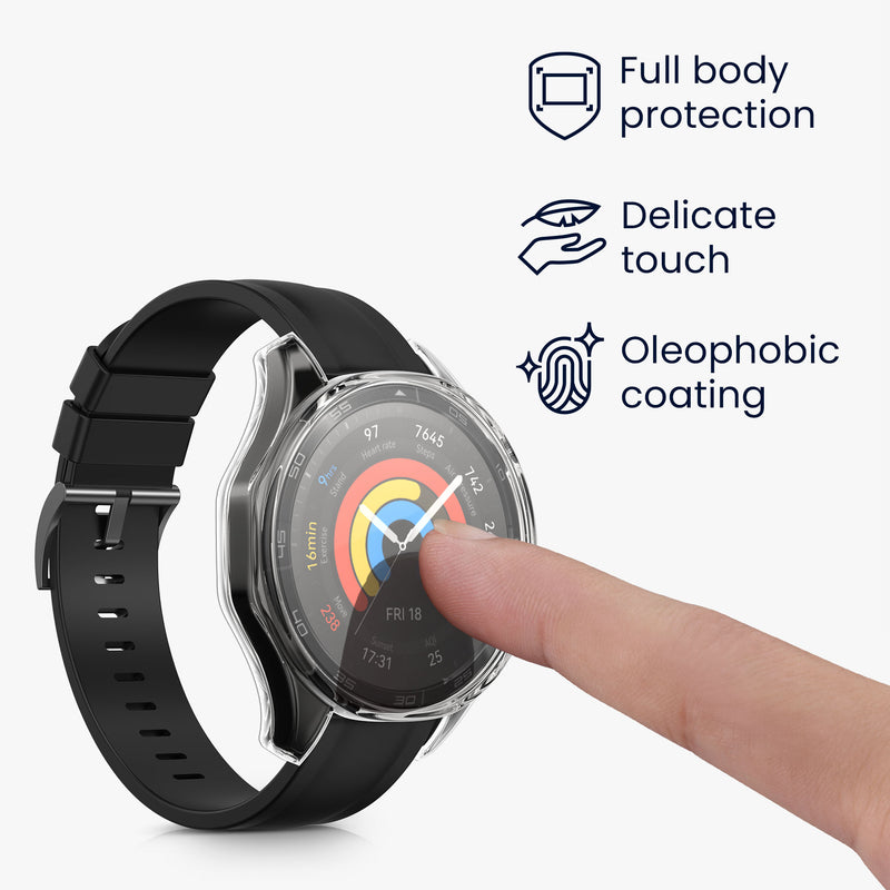 kwmobile Silicone Case for Huami Watch GT5 46mm Protective Cover Full-Body Display Cover Set