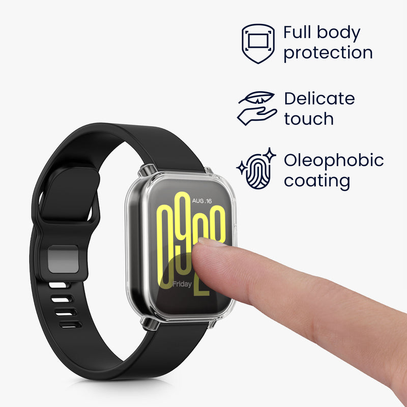 kwmobile Protective Case for Xiaomi Redmi Watch 5 Active Fullbody Display Cover Set