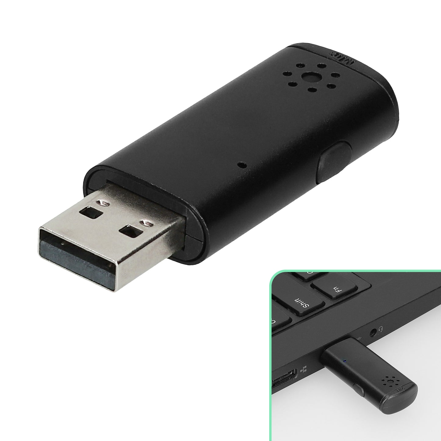 kwmobile USB PC Mikrofon für Laptop oder Desktop PC - Notebook Mikrofon für USB A Port - Mini USB Mikro für PC aus Kunststoff - Schwarz Schwarz  