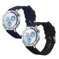 kwmobile 2x Uhrenarmband für Huawei Watch GT5 46mm / GT5 Pro 46mm Armband - Fitnesstracker Band Set aus TPU Silikon - Ersatzarmband Smartwatch - Schwarz Dunkelblau Schwarz  [dsg01]