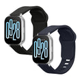 kwmobile 2x Uhrenarmband für Xiaomi Redmi Watch 5 Active / Watch 5 Lite Armband - Fitnesstracker Band Set aus TPU Silikon - Ersatzarmband Smartwatch - Schwarz Dunkelblau Schwarz  [dsg01]