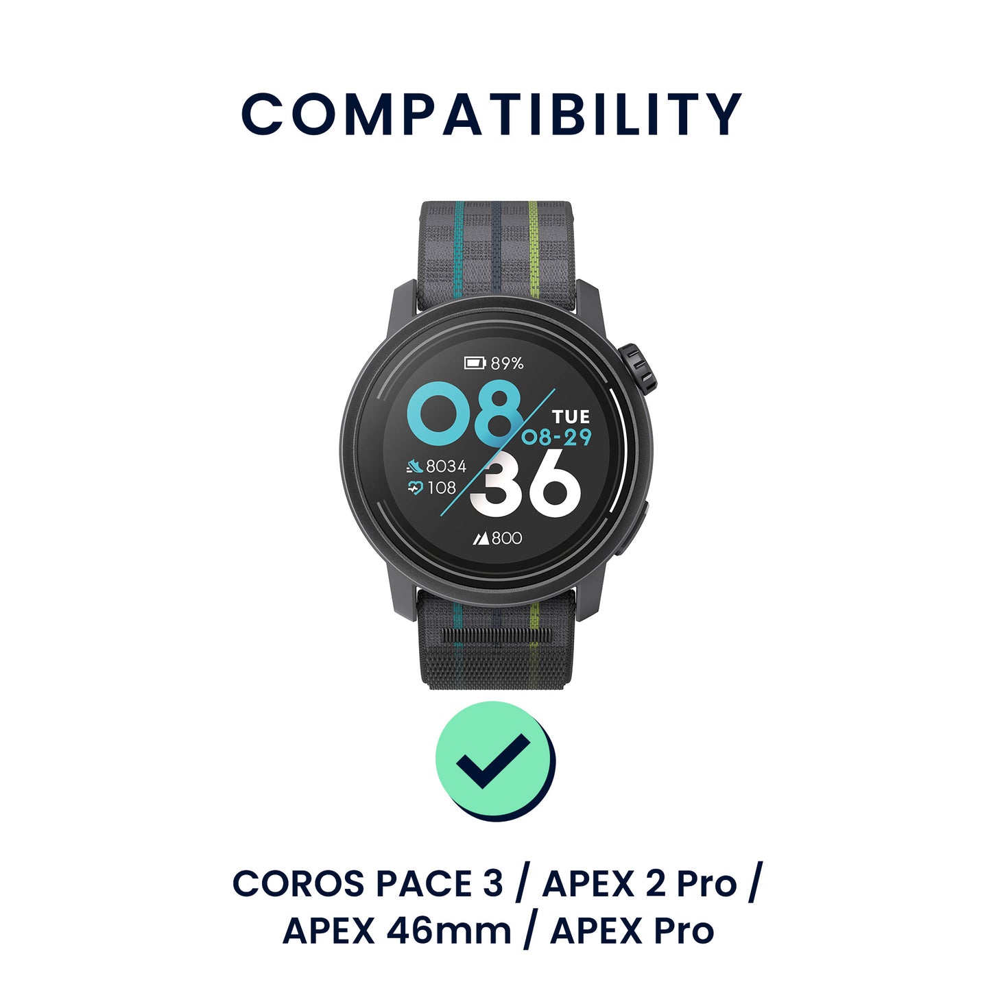 kwmobile Watch Strap for COROS PACE 3 / APEX 2 Pro / APEX 46mm / APEX Pro Wristband Fitness Tracker Band Set Replacement Strap Smartwatch