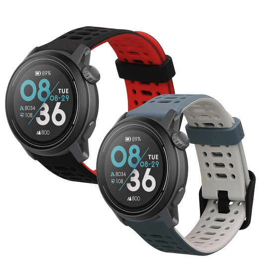 kwmobile Silikon Uhrenarmband für COROS PACE 3 / APEX 2 Pro / APEX 46mm / APEX Pro Armband - Ersatzarmband für Fitnesstracker - Wechselarmband Smartwatch - Schwarz Rot Dunkelgrau Grau Schwarz  [dsg02]