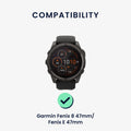kwmobile Silicone Watch Strap for Garmin Epix 2 / Instinct 2 / Instinct 3 45mm / Fenix 8 47mm Strap - Replacement Band for Fitness Tracker - Smartwatch Replacement Band
