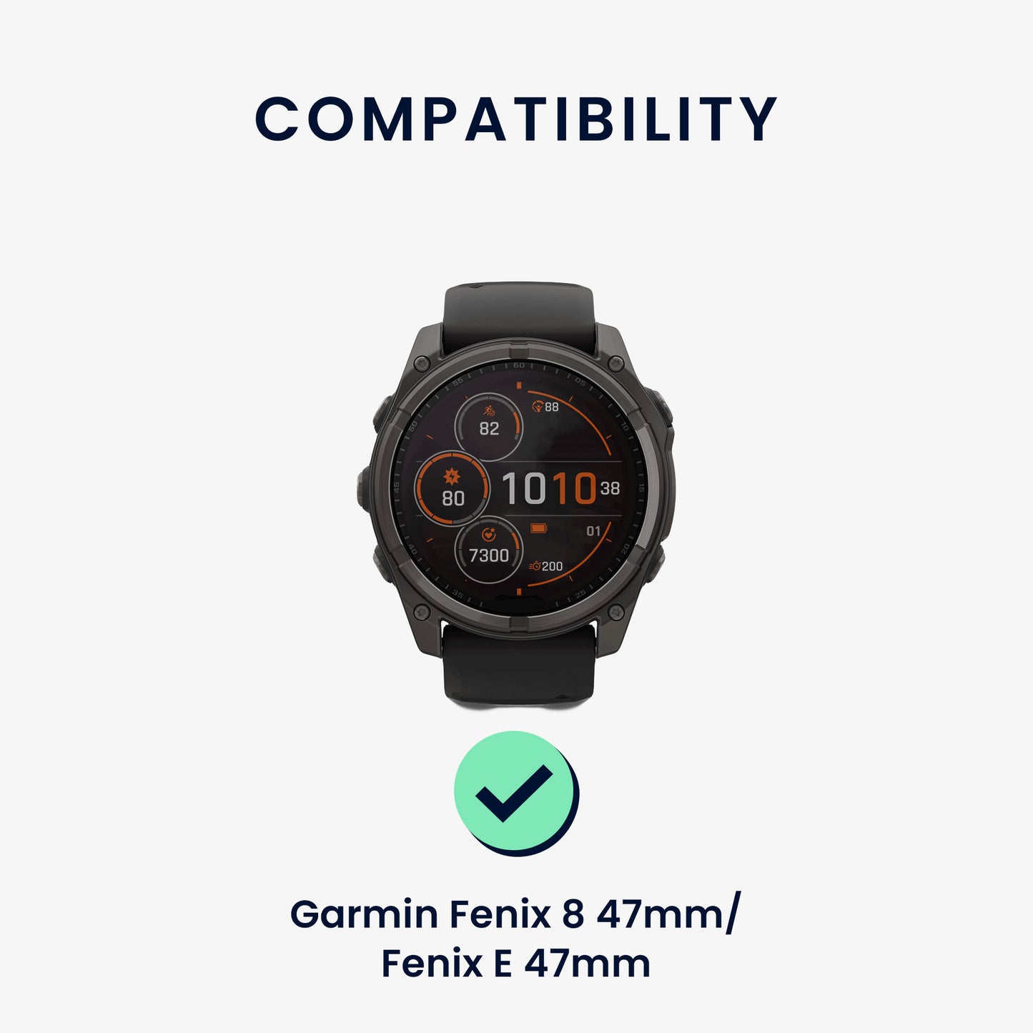 kwmobile Silicone Watch Strap for Garmin Epix 2 / Instinct 2 / Instinct 3 45mm / Fenix 8 47mm Strap - Replacement Band for Fitness Tracker - Smartwatch Replacement Band