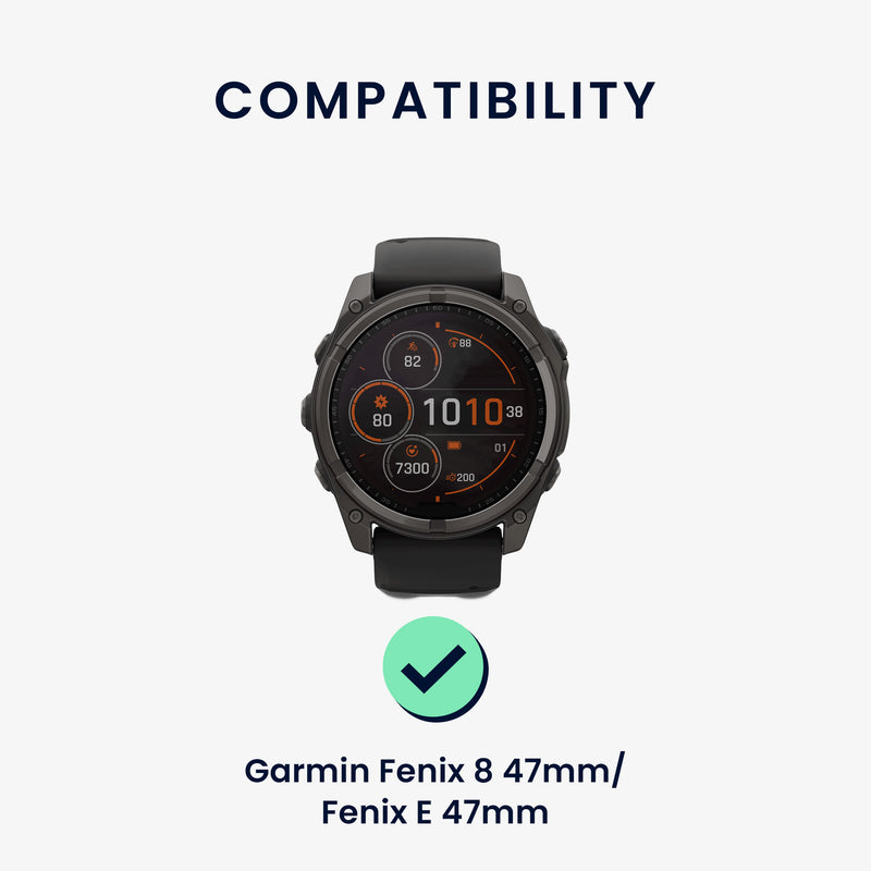 kwmobile Silicone Watch Strap for Garmin Epix 2 / Instinct 2 / Instinct 3 45mm / Fenix 8 47mm Strap - Replacement Band for Fitness Tracker - Smartwatch Replacement Band
