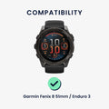 kwmobile Silicone Watch Strap for Garmin Fenix 8 51mm / Fenix 7X / Enduro 3 / Instinct 3 50mm Watch Band Replacement Band for Fitness Tracker Interchangeable Band Smartwatch