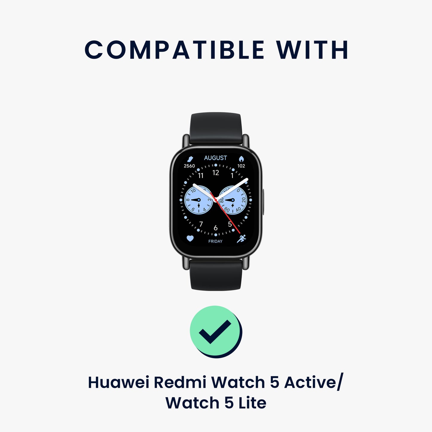 kwmobile Replacement Strap Compatible with Huawei Redmi Watch 5 Active / Watch 5 Lite Fitness Tracker Band with Magnetic Clasp