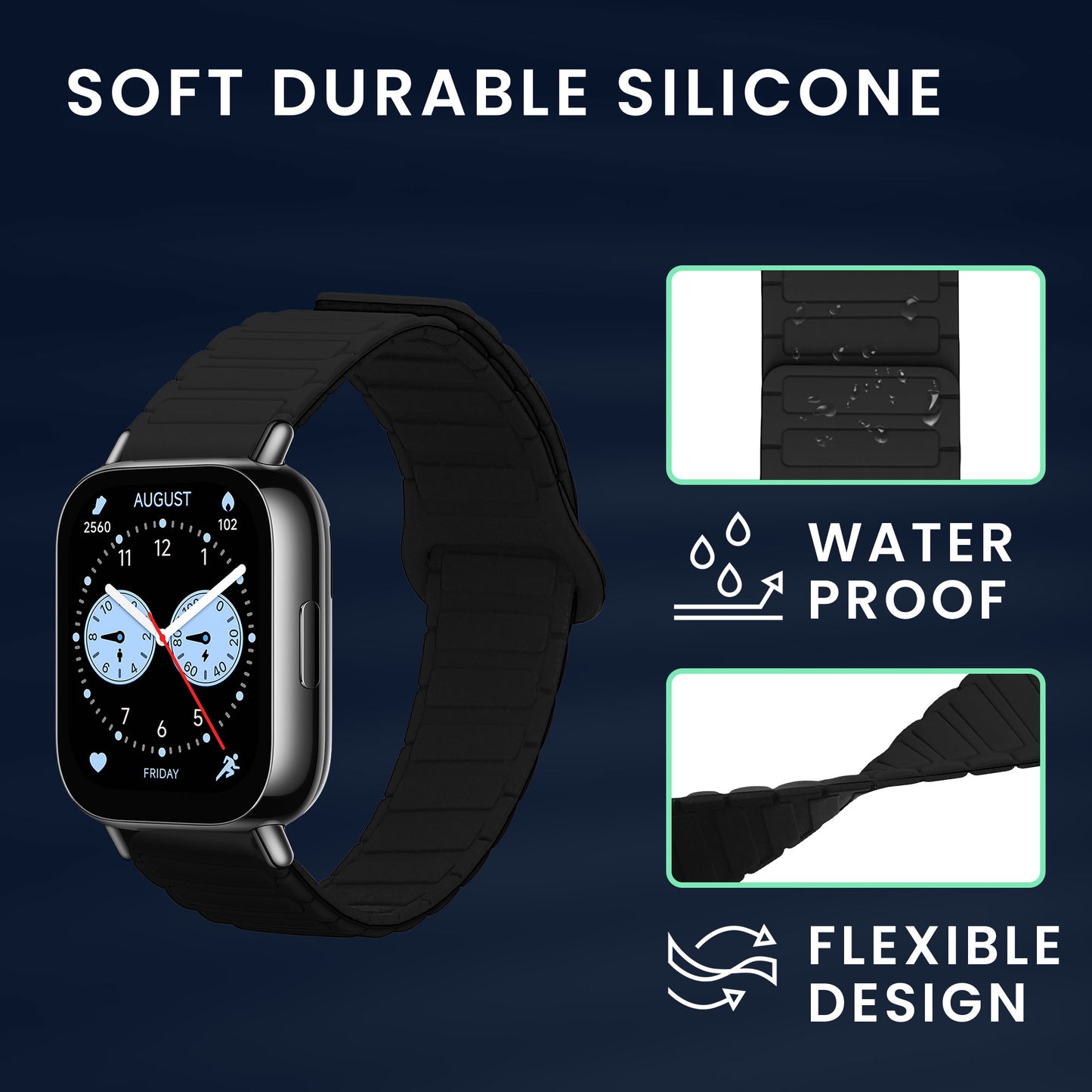 kwmobile Replacement Strap Compatible with Huawei Redmi Watch 5 Active / Watch 5 Lite Fitness Tracker Band with Magnetic Clasp