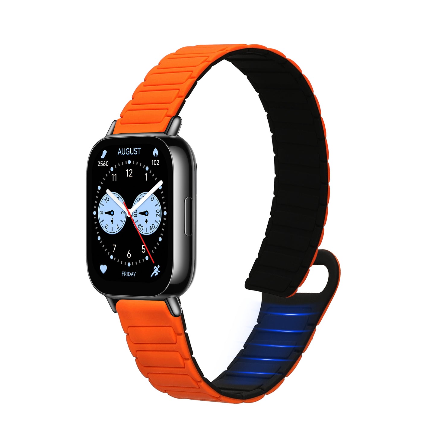 kwmobile Ersatzarmband kompatibel mit Huawei Redmi Watch 5 Active / Watch 5 Lite Armband - Fitnesstracker Silikon Band mit Magnetverschluss Orange  [dsg02]