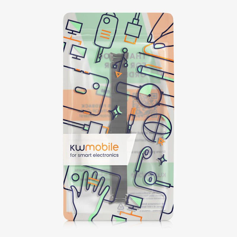kwmobile Replacement Strap Compatible with Xiaomi Mi Band 10 / Mi Band 9 / 8 Strap - Fitness Tracker Band with Magnetic Clasp