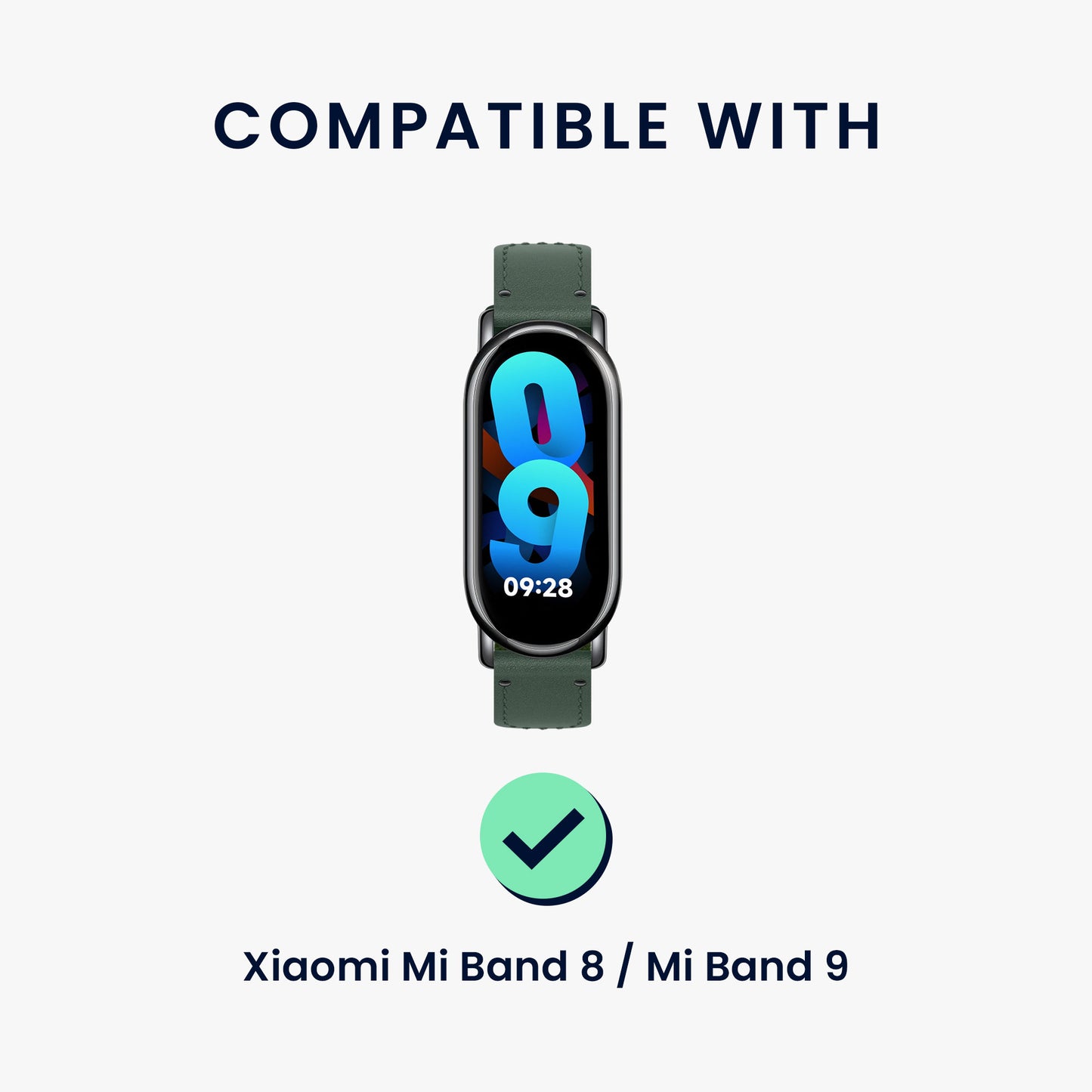 kwmobile Replacement Strap Compatible with Xiaomi Mi Band 10 / Mi Band 9 / 8 Strap - Fitness Tracker Band with Magnetic Clasp