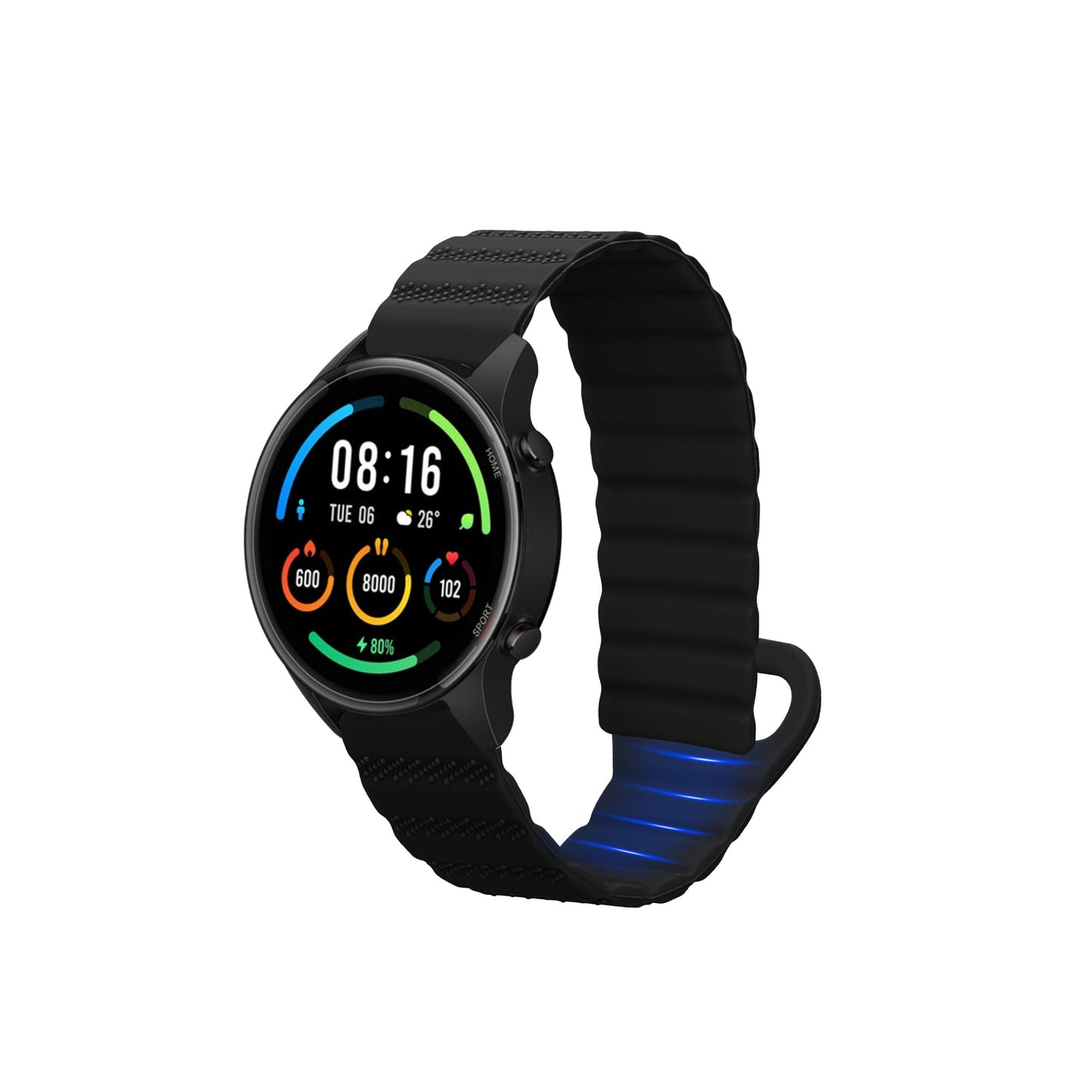 kwmobile Ersatzarmband kompatibel mit Xiaomi Mi Watch Color Sport / S1 Active Armband - Fitnesstracker Silikon Band mit Magnetverschluss Schwarz  [dsg01]