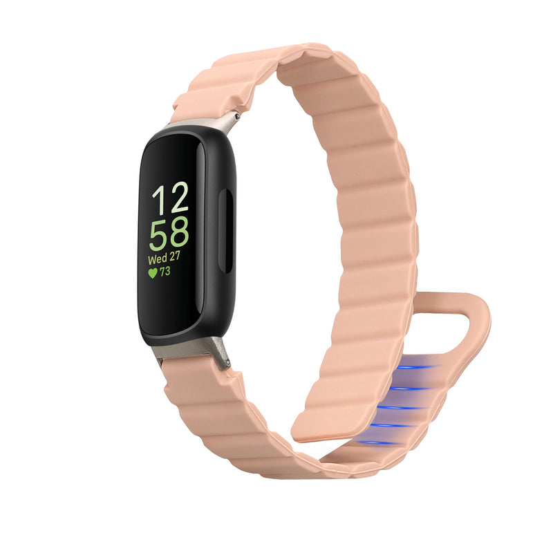kwmobile Ersatzarmband kompatibel mit Fitbit Inspire 3 Armband - Fitnesstracker Silikon Band mit Magnetverschluss Altrosa  [dsg01]