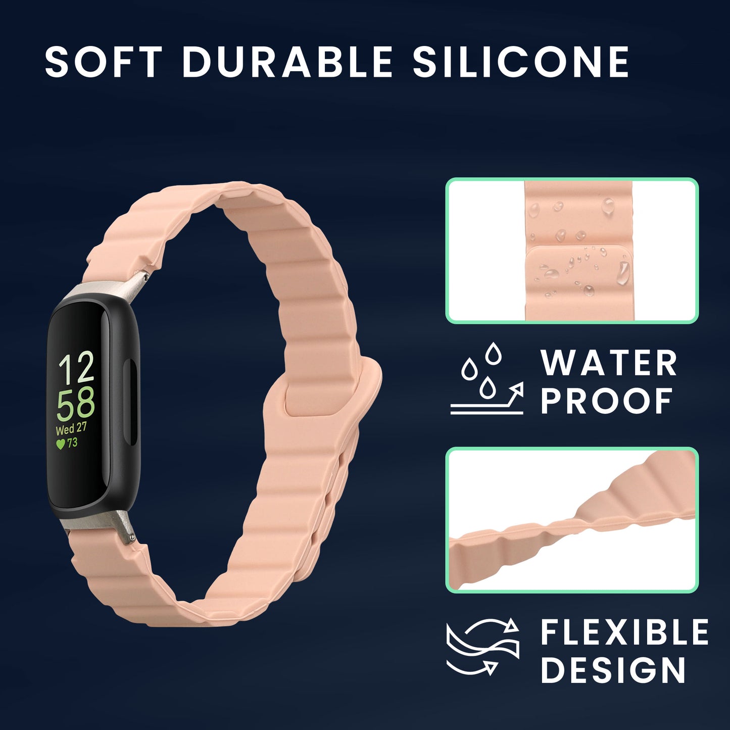 kwmobile Replacement Band compatible with Fitbit Inspire 3 Fitness Tracker Strap with Magnetic Closure