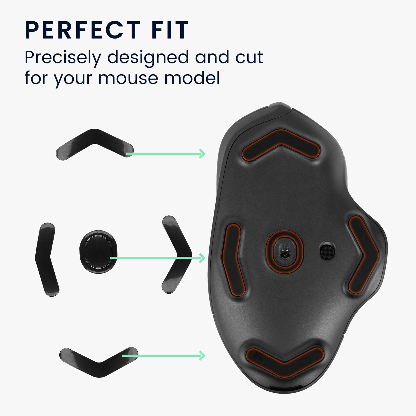 kwmobile Mouse Feet Sticker compatible with Logitech G604 LIGHTSPEED Replacement Gliders Mouse Feet Precision Fit Mouse Glides