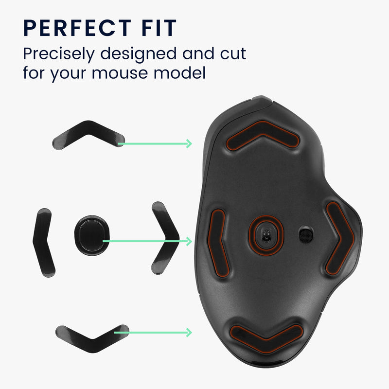 kwmobile Mouse Feet Sticker compatible with Logitech G604 LIGHTSPEED Replacement Gliders Mouse Feet Precision Fit Mouse Glides