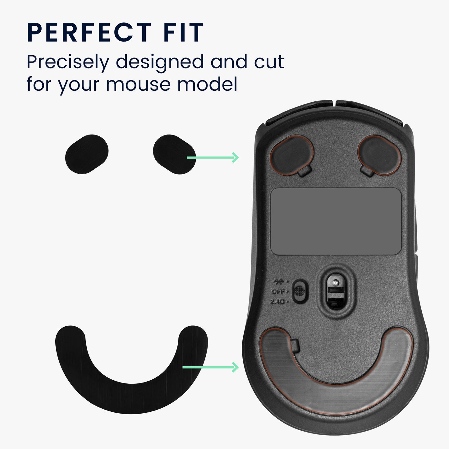 kwmobile Mouse Feet Stickers compatible with SteelSeries Rival 3 Replacement Gliders - Precisely Fitting Mouse Feet - Mouse Glides