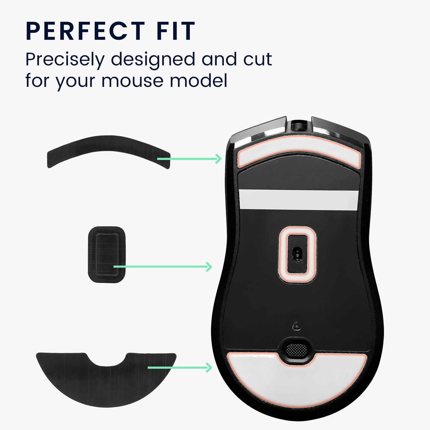 kwmobile Mouse Feet Sticker compatible with Razer Viper 8k HZ Replacement Gliders Mouse Feet Precision Fit Mouse Glides