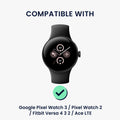 kwmobile USB Charger compatible with Google Pixel Watch 3 / Pixel Watch 2 / Fitbit Versa 4 3 2 / Ace LTE - USB Cable Charger Stand - Smart Watch Charging Station - Charging Cable with Stand Function