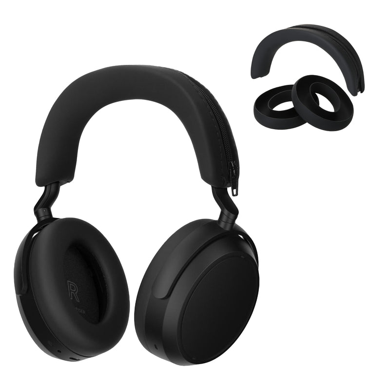 kwmobile Kopfband Abdeckung Ohrpolster Set kompatibel mit Sennheiser MOMENTUM 4 Wireless - Headband Case - Kopfhörer Ersatz Polster - Schutz in Schwarz Schwarz  