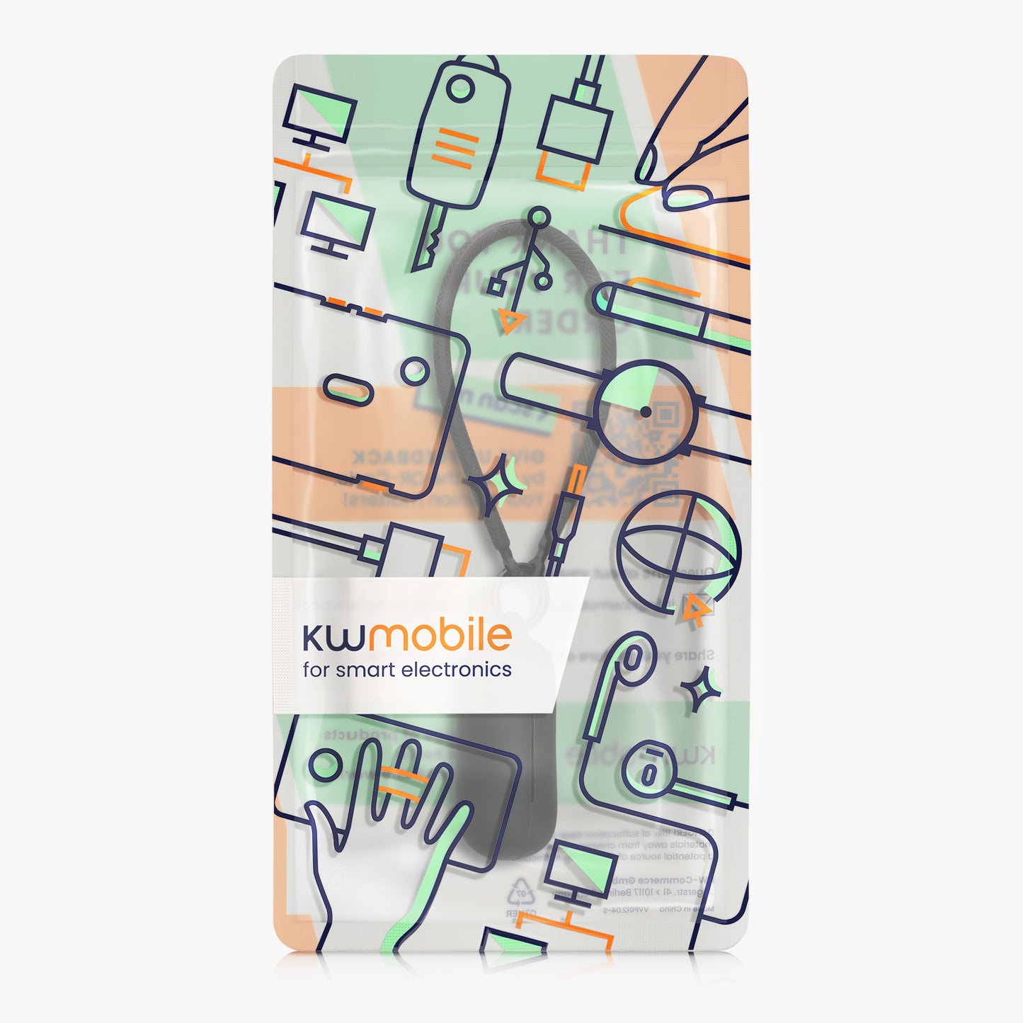 kwmobile Case Compatible with Sony WF-C700N Headphones Case Cover with Hand Strap