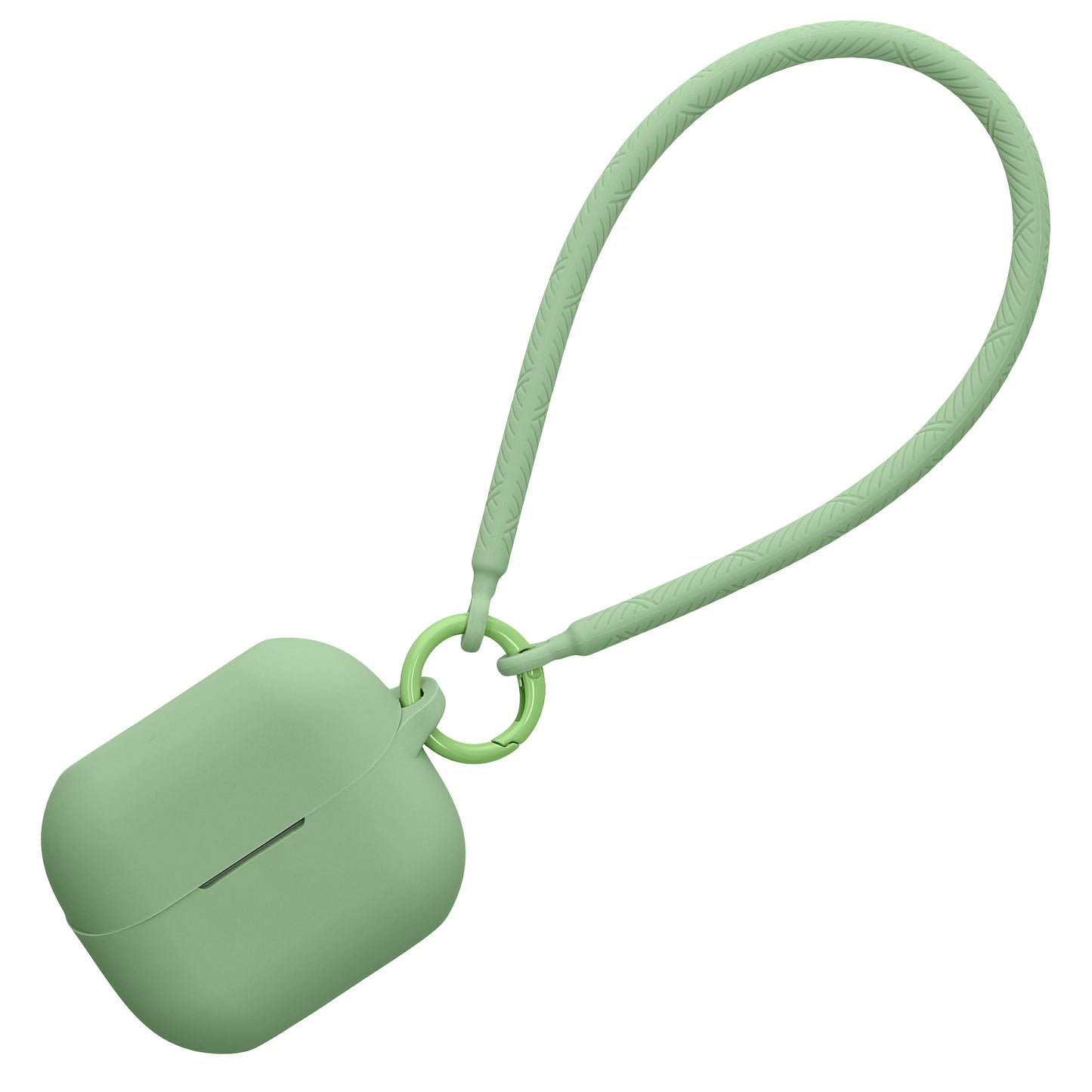 kwmobile Hülle kompatibel mit Samsung Galaxy Buds 3 / Galaxy Buds 3 Pro Kopfhörer - Silikon Schutzhülle Etui Case Cover - mit Handschlaufe Matcha Grün Matcha Grün  [dsg03]