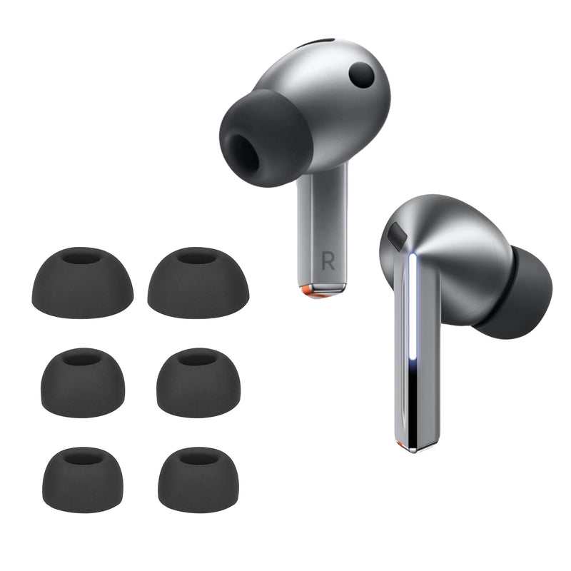 kwmobile 6x Polster kompatibel mit Samsung Galaxy Buds 3 Pro - 3 Größen - Silikon Ohrstöpsel In-Ear Kopfhörer Grau  