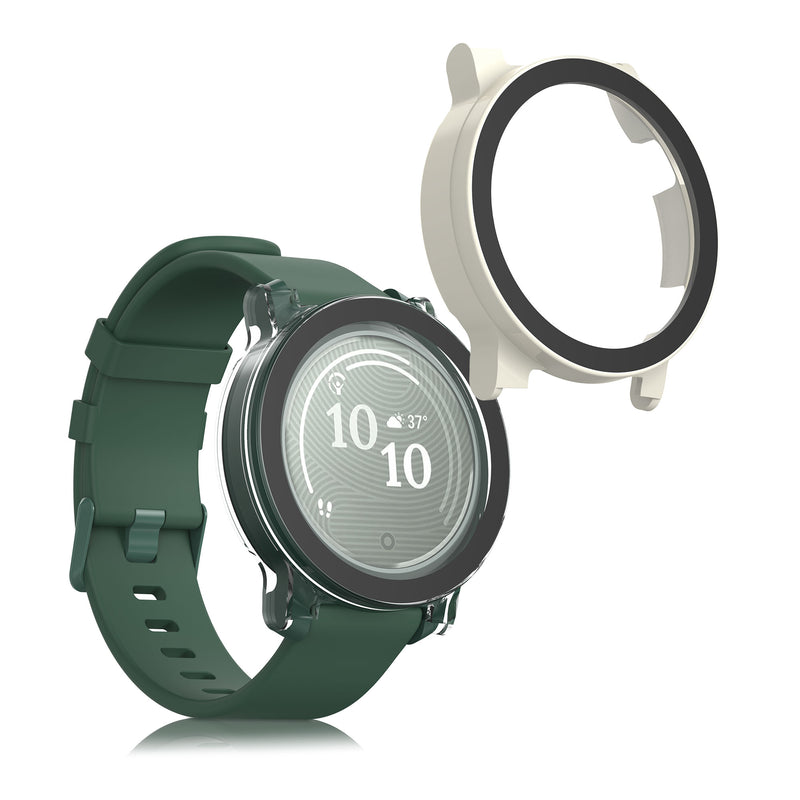 kwmobile Glass Case for Garmin Lily 2 Active Protective Cover Full Body Fitness Tracker Case Set