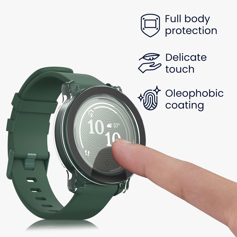 kwmobile Glass Case for Garmin Lily 2 Active Protective Cover Full Body Fitness Tracker Case Set