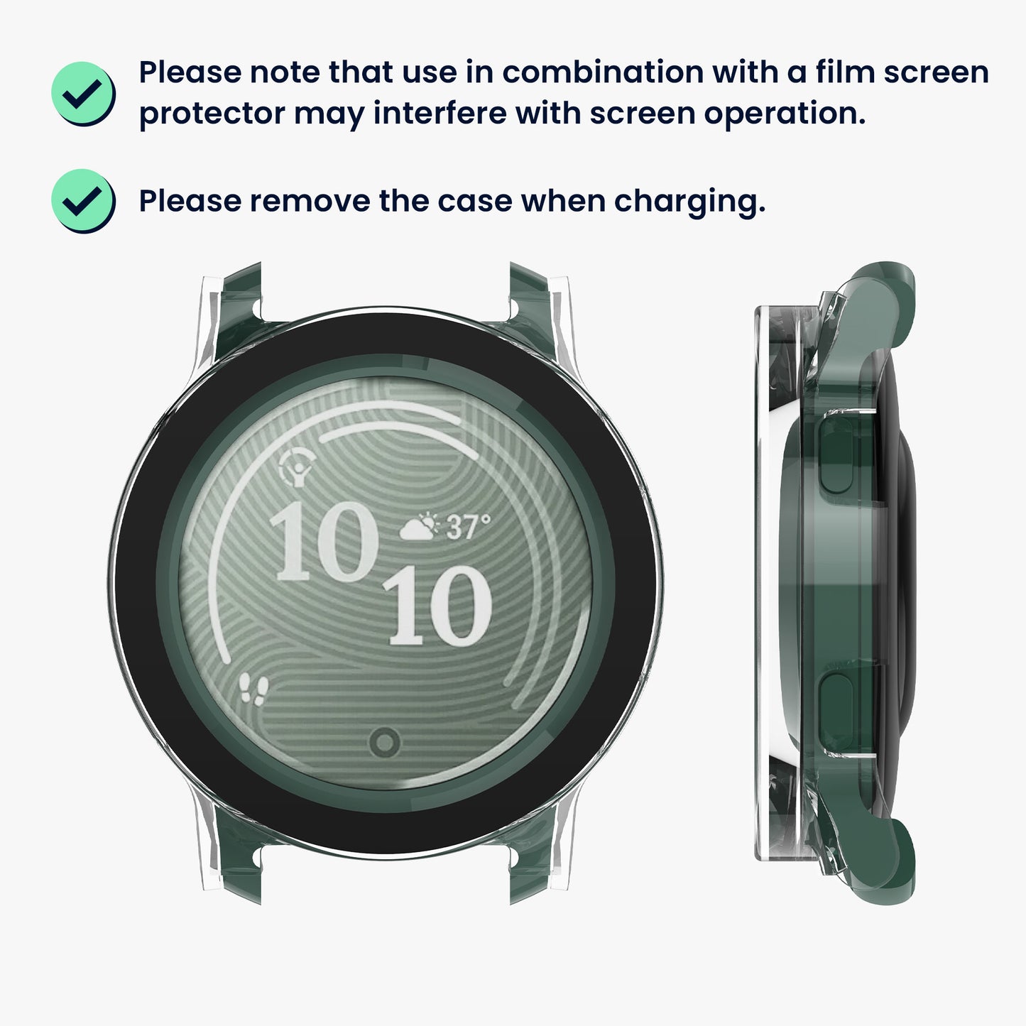 kwmobile Glass Case for Garmin Lily 2 Active Protective Cover Full Body Fitness Tracker Case Set