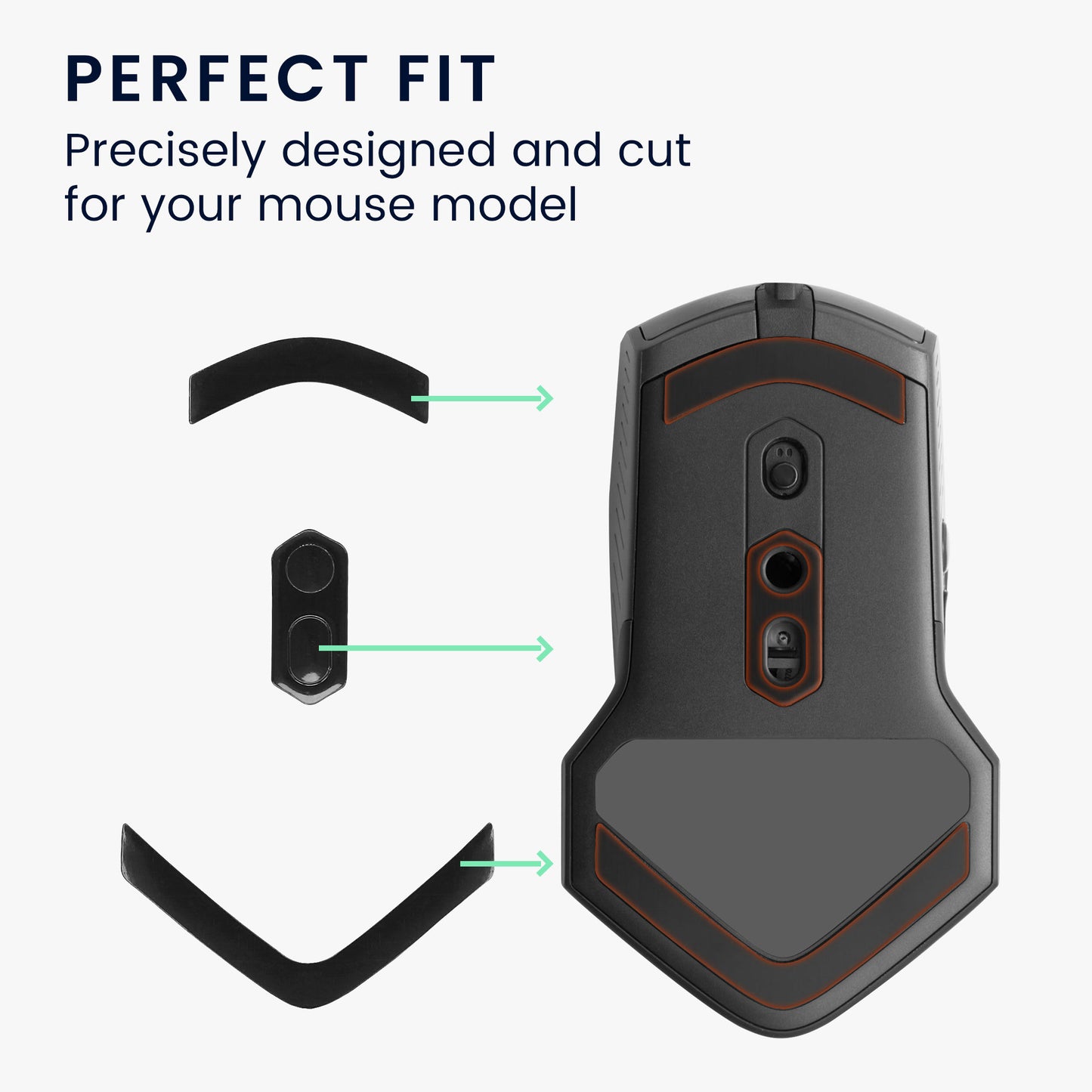kwmobile Mouse Feet Stickers Compatible with Alienware AW610M / AW510M Replacement Gliders - Precision-fit Mouse Feet - Mouse Glides