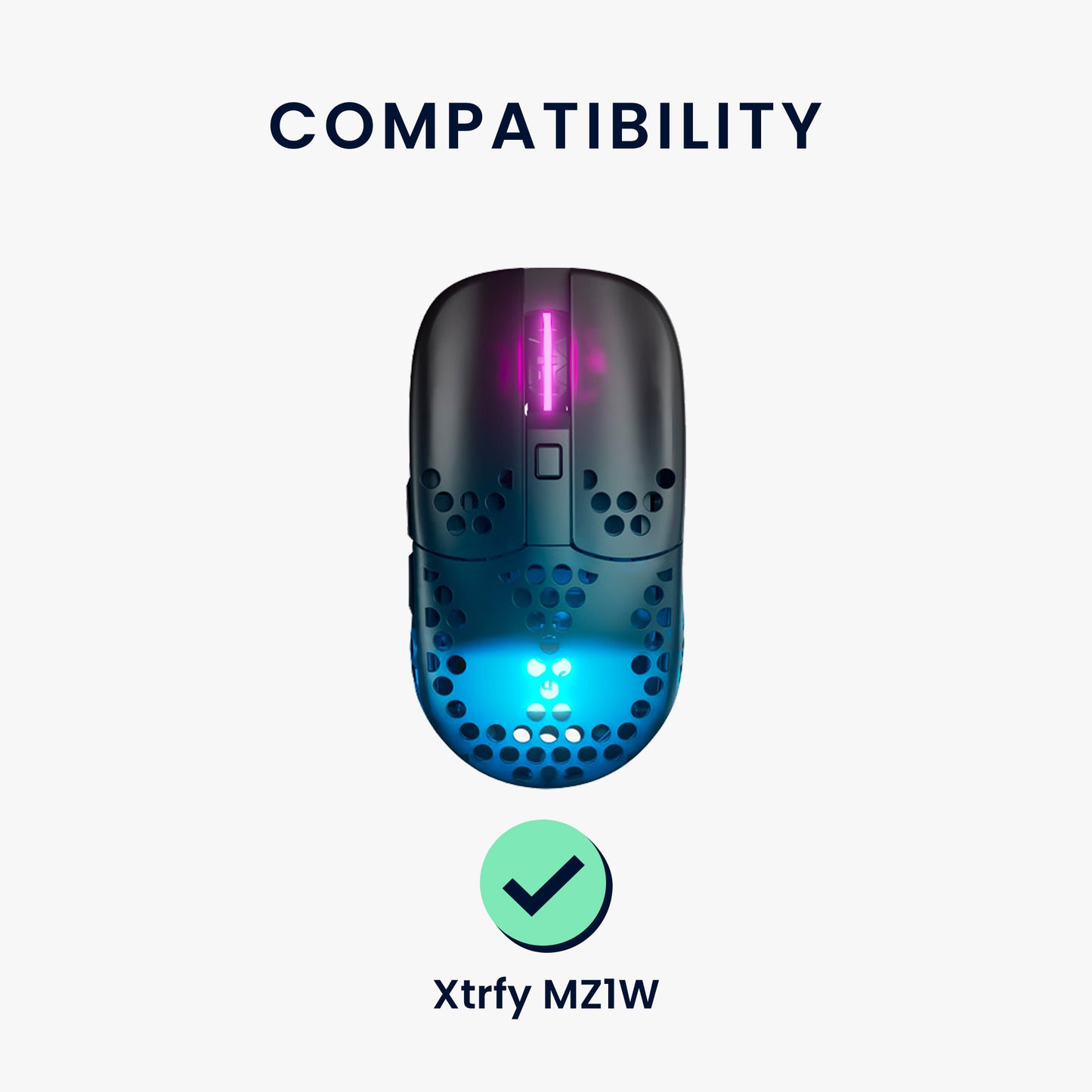 kwmobile Mouse Feet Stickers compatible with Xtrfy MZ1W Replacement Gliders - Precision Mouse Feet - Mouse Glides
