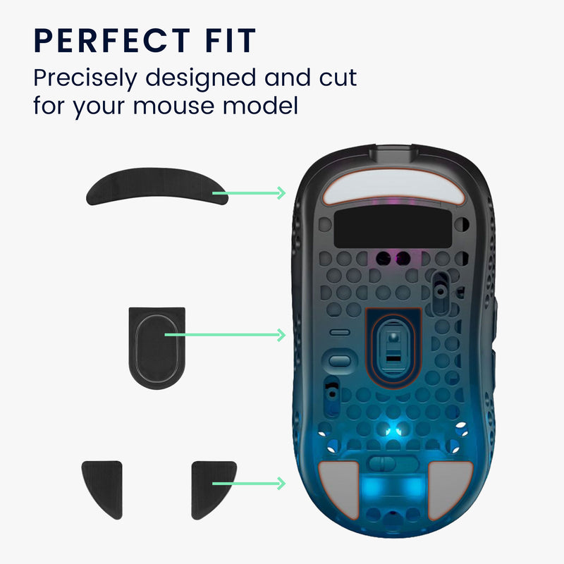 kwmobile Mouse Feet Stickers compatible with Xtrfy MZ1W Replacement Gliders - Precision Mouse Feet - Mouse Glides