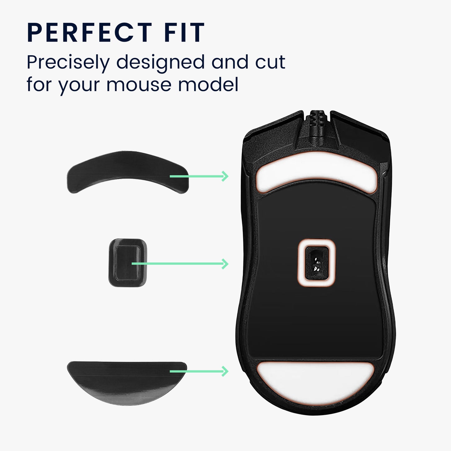 kwmobile Mouse Feet Sticker compatible with Razer Cobra Wired Replacement Glider Mouse Feet precisely fitting Mouse Glides